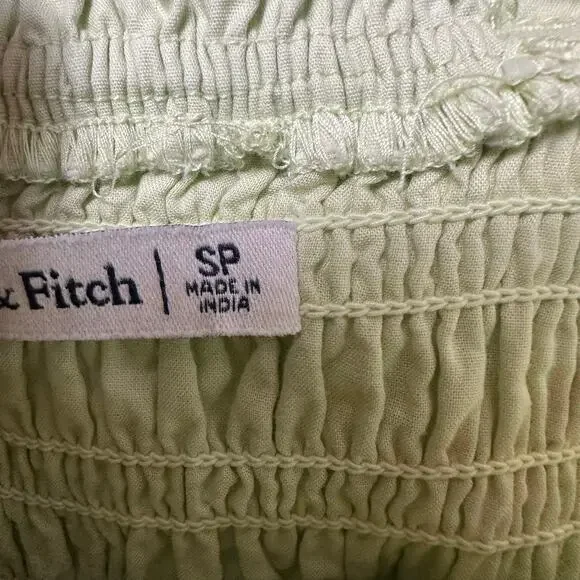 Abercrombie & Fitch Green Smocked Bodice Easy Maxi Dress - Picture 7 of 8